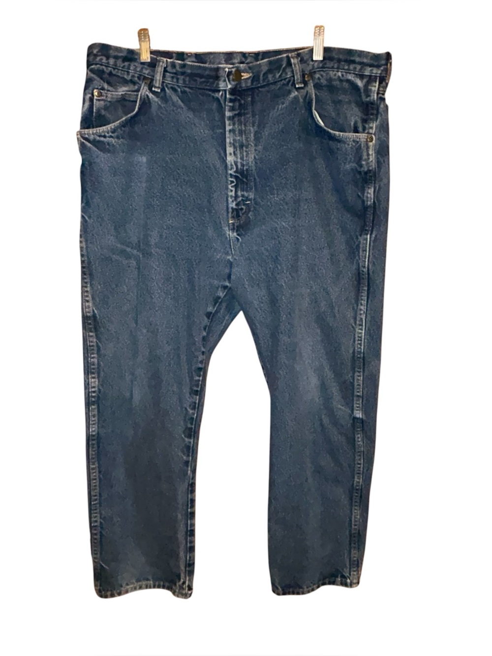 Wrangler Rugged Wear Relaxed Straight Leg Jeans Mens 42x30 Cotton Blue Denim